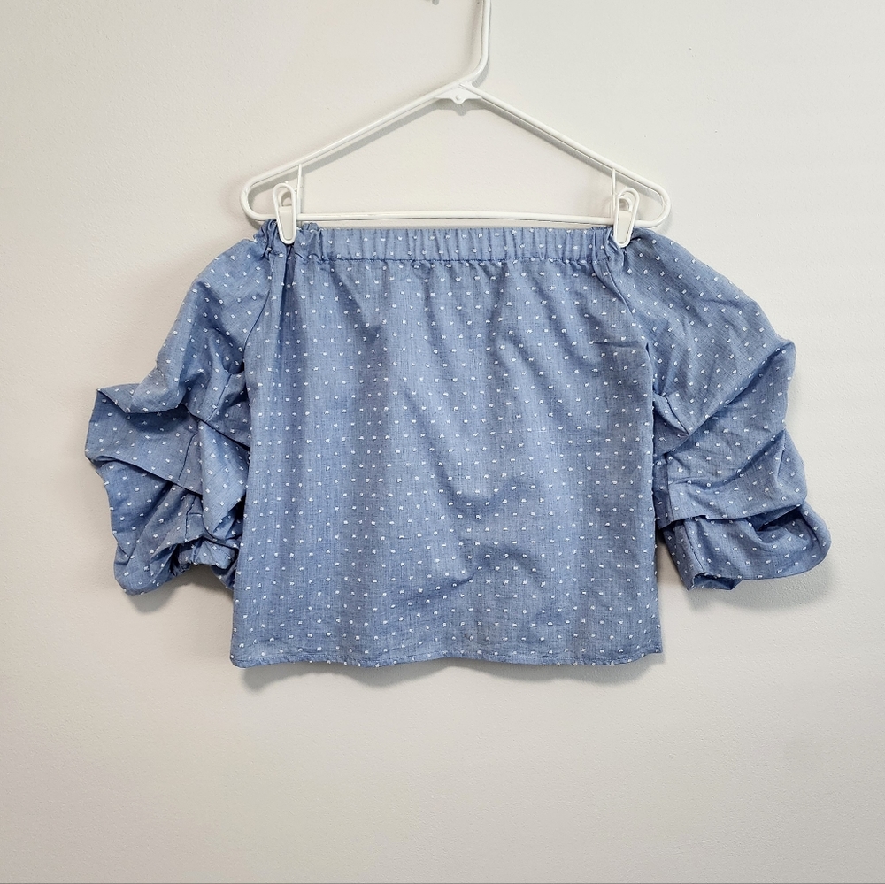 Off Shoulder Ruffled Sleeve Top